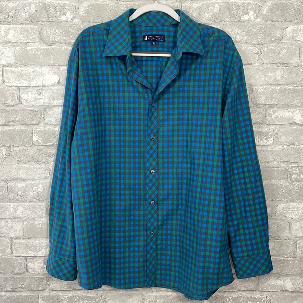 International Report Checked Button Down Shirt - image 1